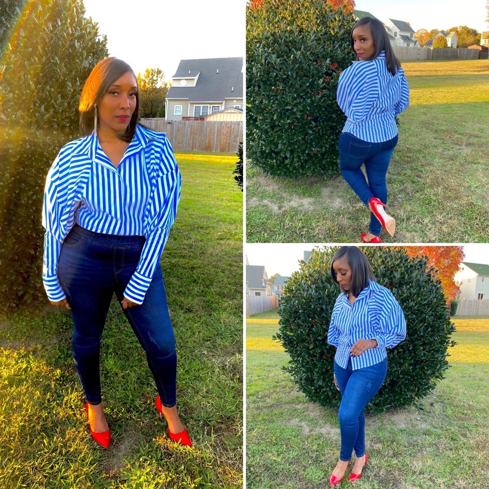 Beautiful Puff Sleeved Button up Blouse
